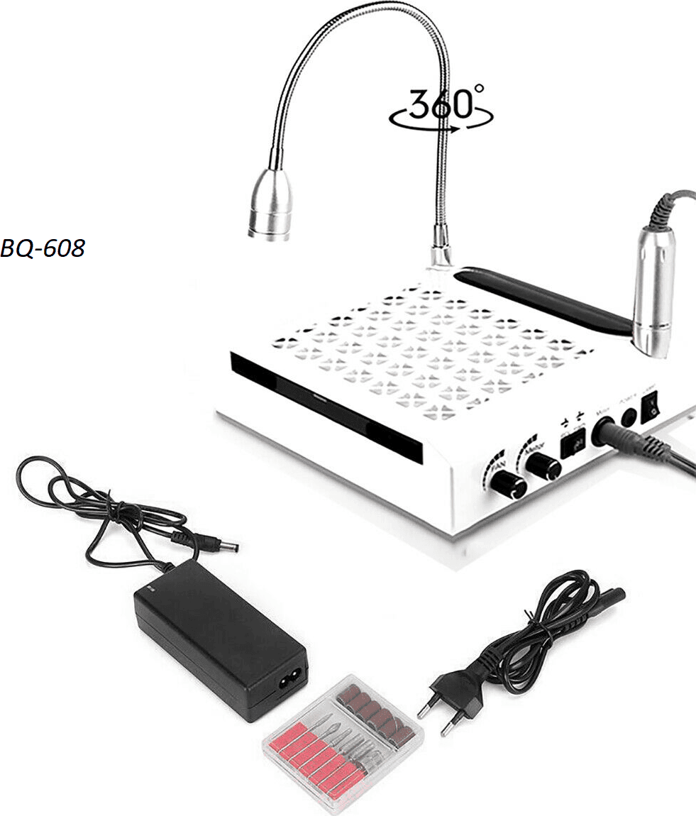 KIT 4 in 1 Aspiratore Fresa Lampada Manicure Pedicure NAIL ART Unghie ESTETISTA