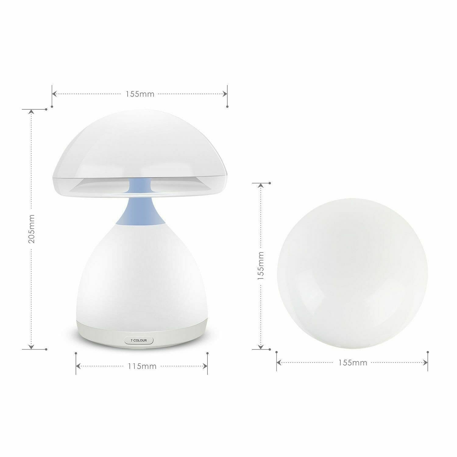 Lampada Fungo LED 7 COLORI RGB Cromoterapia da Tavolo Comodino Senza Fili - 5