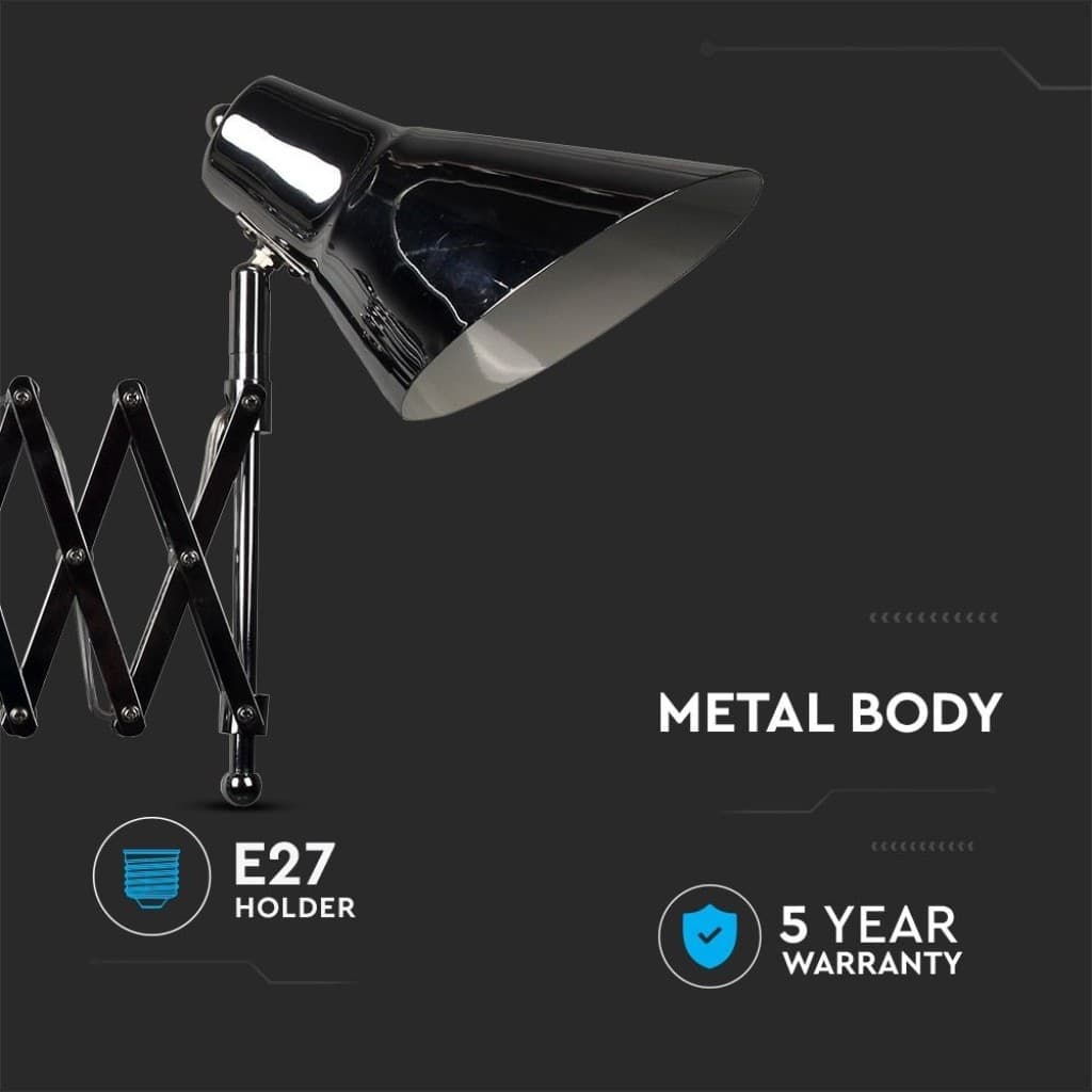 V-TAC VT-7702 Lampada LED da Muro con Portalampada E27 (Max 60W) Braccio a Soffietto  - SKU 40431 - 6