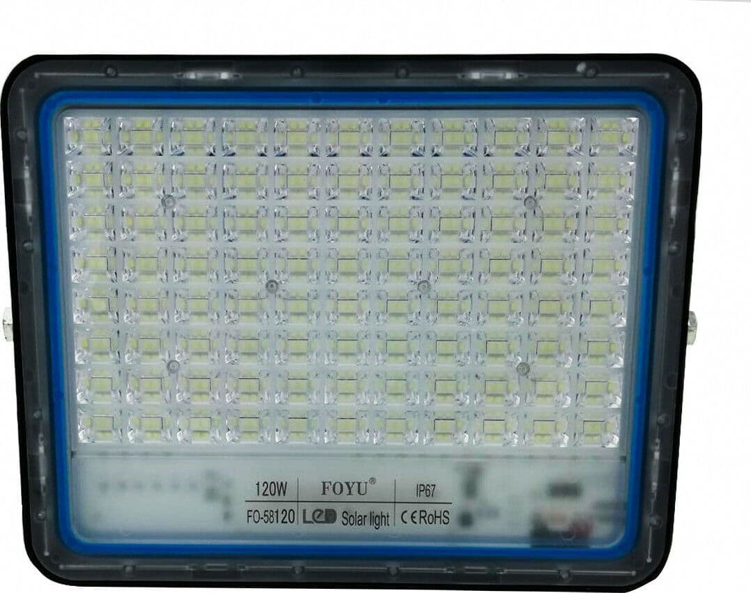 Faro 120W Faretto LED Con Pannello Solare Crepuscolare Luce Fredda IP67 - 2