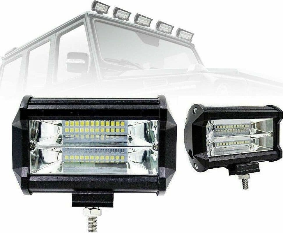 72W Luce 24 LED Faro Lampada da Lavoro Faretto Auto Barca Camion JEEP 6000K - 3