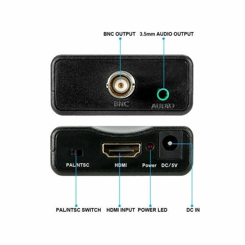 Convertitore da HDMI a BNC Adattatore AUDIO Videosorveglianza CCTV PAL NTSC DVR - 5