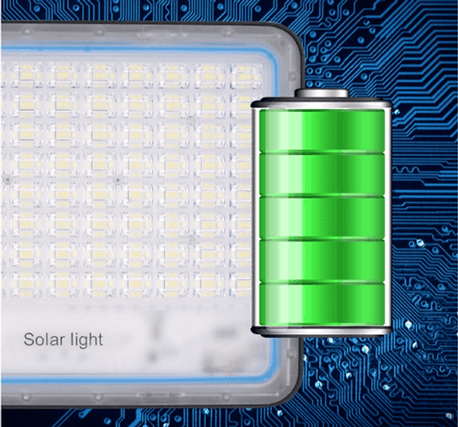 Faro 200W Faretto LED Con Pannello Solare Crepuscolare Luce Fredda IP67 - 4