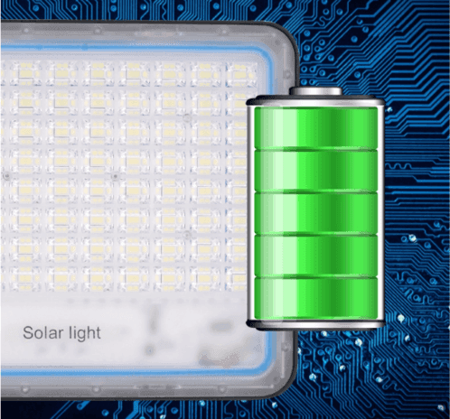 Faro 200W Faretto LED Con Pannello Solare Crepuscolare Luce Fredda IP67 - 4