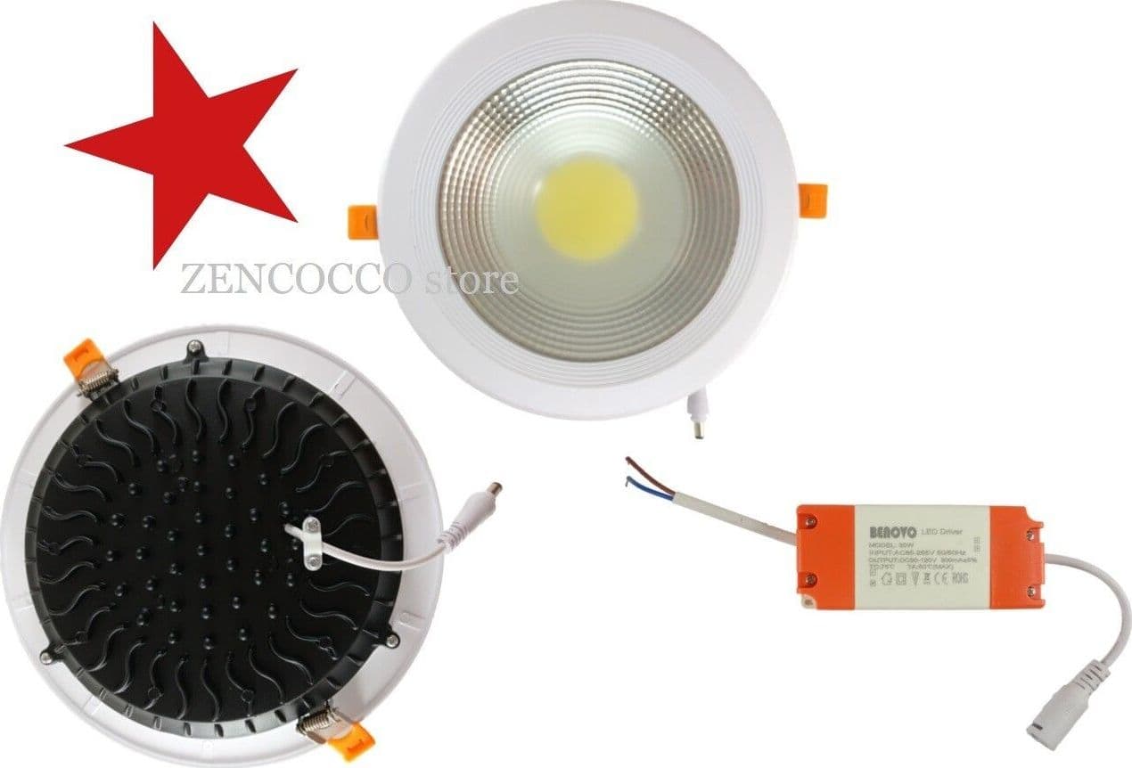 Plafoniera 30W Faretto COB LED da Incasso Tondo 2400lm 220V - 4