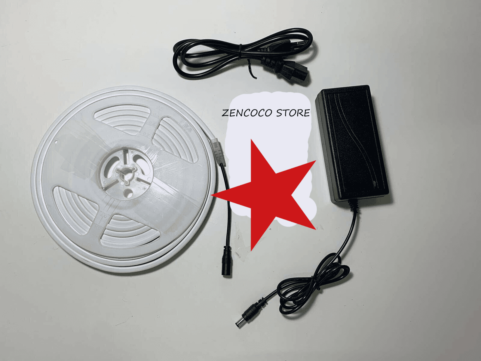 Kit 5mt Striscia Strip Flex Led Bobina Neon Flessibile Tubo Esterno +Alimentatore - 3