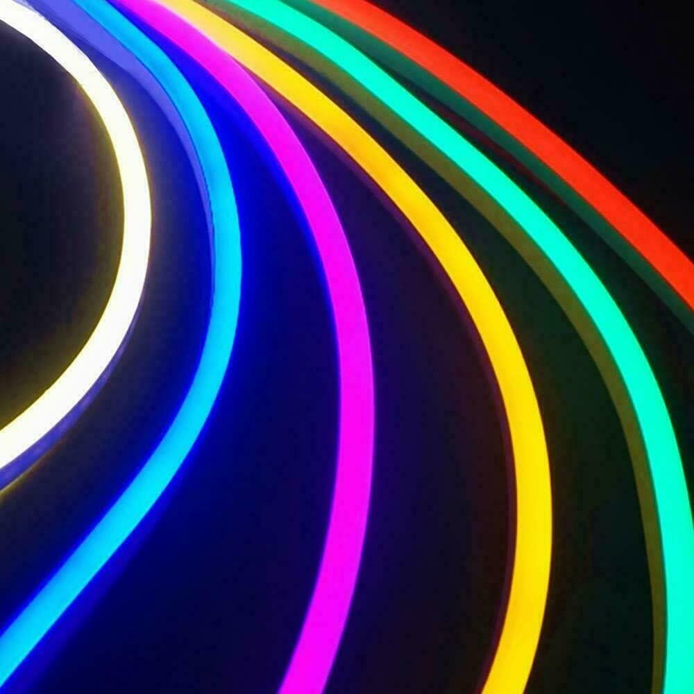 Kit 5mt Striscia Strip Flex Led Bobina Neon Flessibile Tubo Esterno +Alimentatore - 4