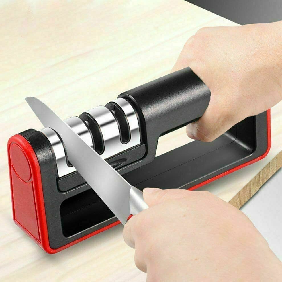 AFFILACOLTELLI da cucina 3 stadi in1 ceramica acciaio diamante fessure per lame - 5