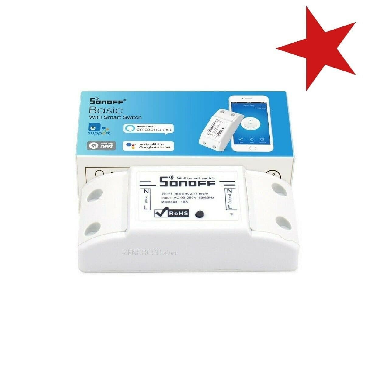 INTERRUTTORE SMART WIFI SONOFF PRESA SWITCH COMPATIBILE CON AMAZON ALEXA GOOGLE - 5