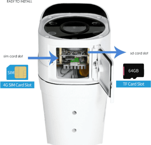 telecamera 4g Sim Gsm Camera WIFI Cam IP66 slot SD 2 MPX Audio e video HD remoto - 4