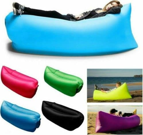 LETTINO GONFIABILE MARE PISCINA SACCO AD ARIA DIVANO BANANA LETTO SOFA MATERASSO SDRAIO - 4