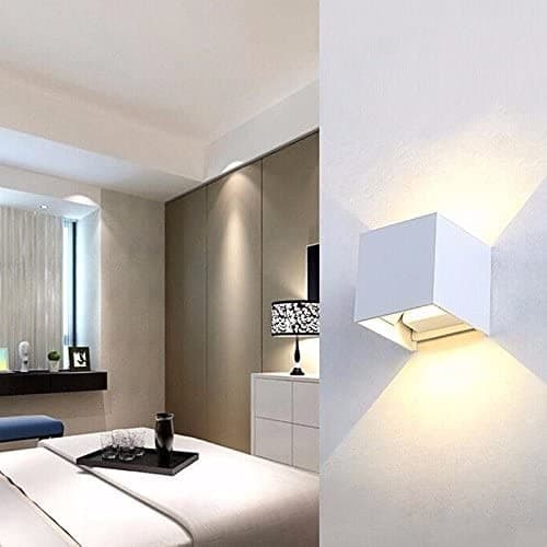 Lampada 12w COB LED Cubo Applique Parete 220V Luce Biemissione 960lm Regolabile IP65 - 6