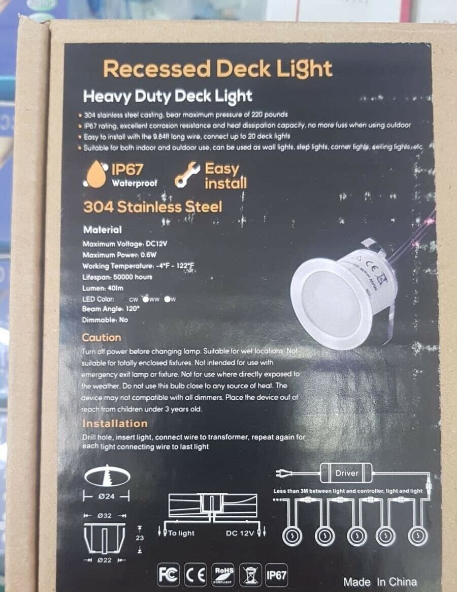 16x Faretti Incasso LED 12V Segnapasso Calpestabile Esterno IP67 + Trasformatore Illuminazione/Illuminazione per interni/Lampadari lampade a sospensione e plafoniere/Faretti da soffitto Zencoccostore - Formia, Commerciovirtuoso.it