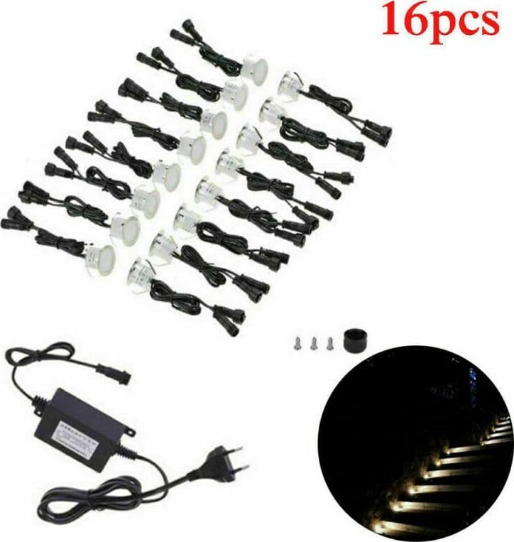 16x Faretti Incasso LED 12V Segnapasso Calpestabile Esterno IP67 + Trasformatore Illuminazione/Illuminazione per interni/Lampadari lampade a sospensione e plafoniere/Faretti da soffitto Zencoccostore - Formia, Commerciovirtuoso.it