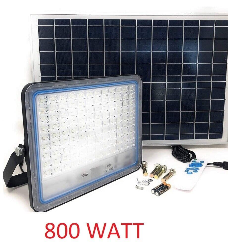 FARO LED CON PANNELLO SOLARE LUCE FREDDA 120W/200/300/400/600/800W IP66/67 - 13