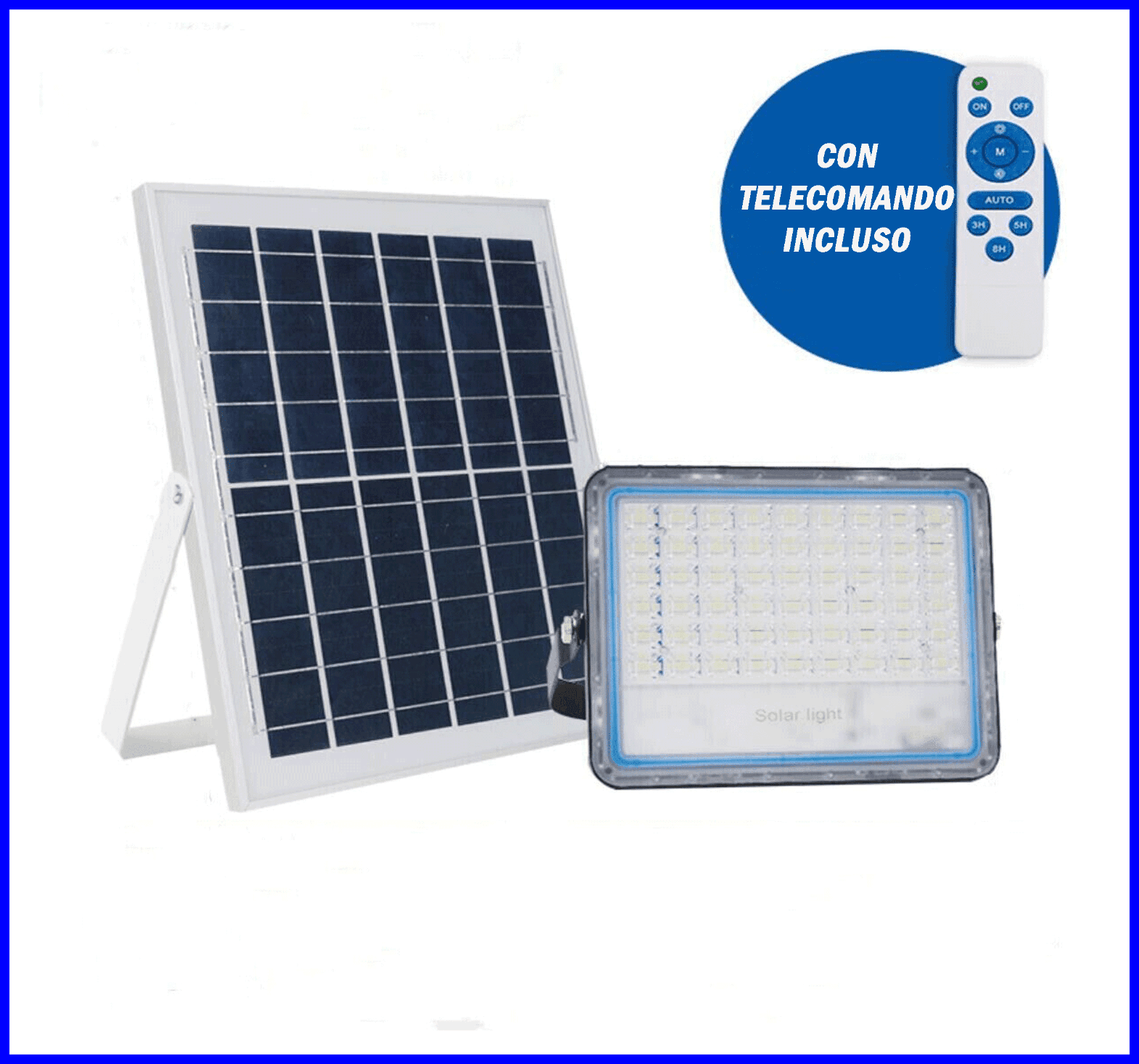FARO LED CON PANNELLO SOLARE LUCE FREDDA 120W/200/300/400/600/800W IP66/67 - 5