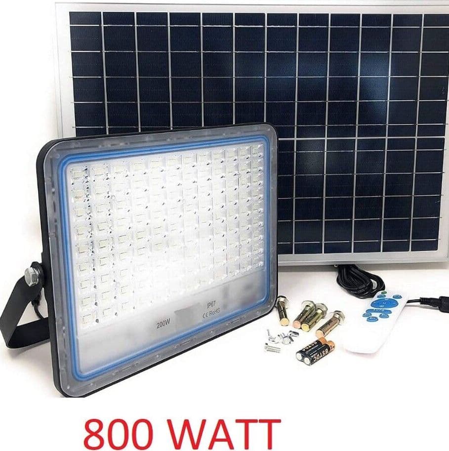 FARO LED CON PANNELLO SOLARE LUCE FREDDA 120W/200/300/400/600/800W IP66/67 - 8
