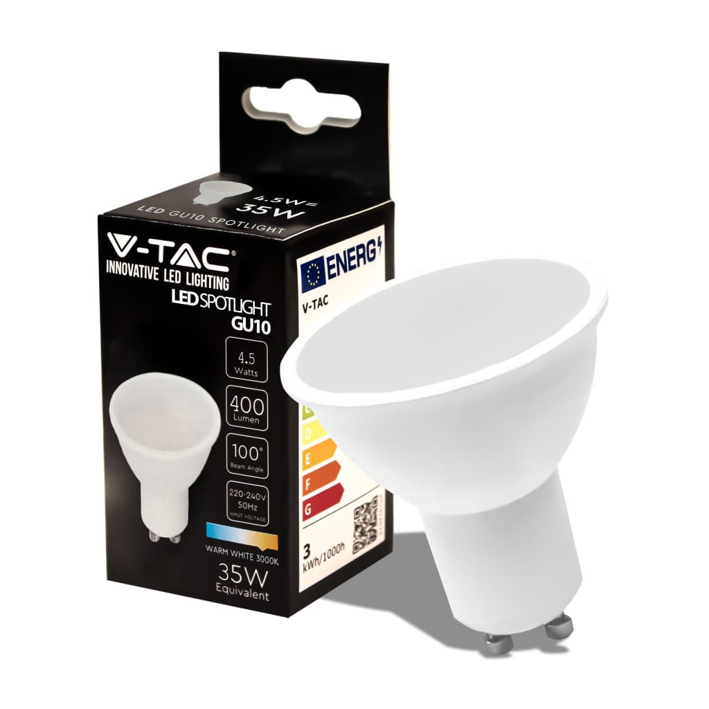LAMPADINA LED GU10 4.5W V-TAC FARETTO SPOTLIGHT SMD CHIP SAMSUNG - 7