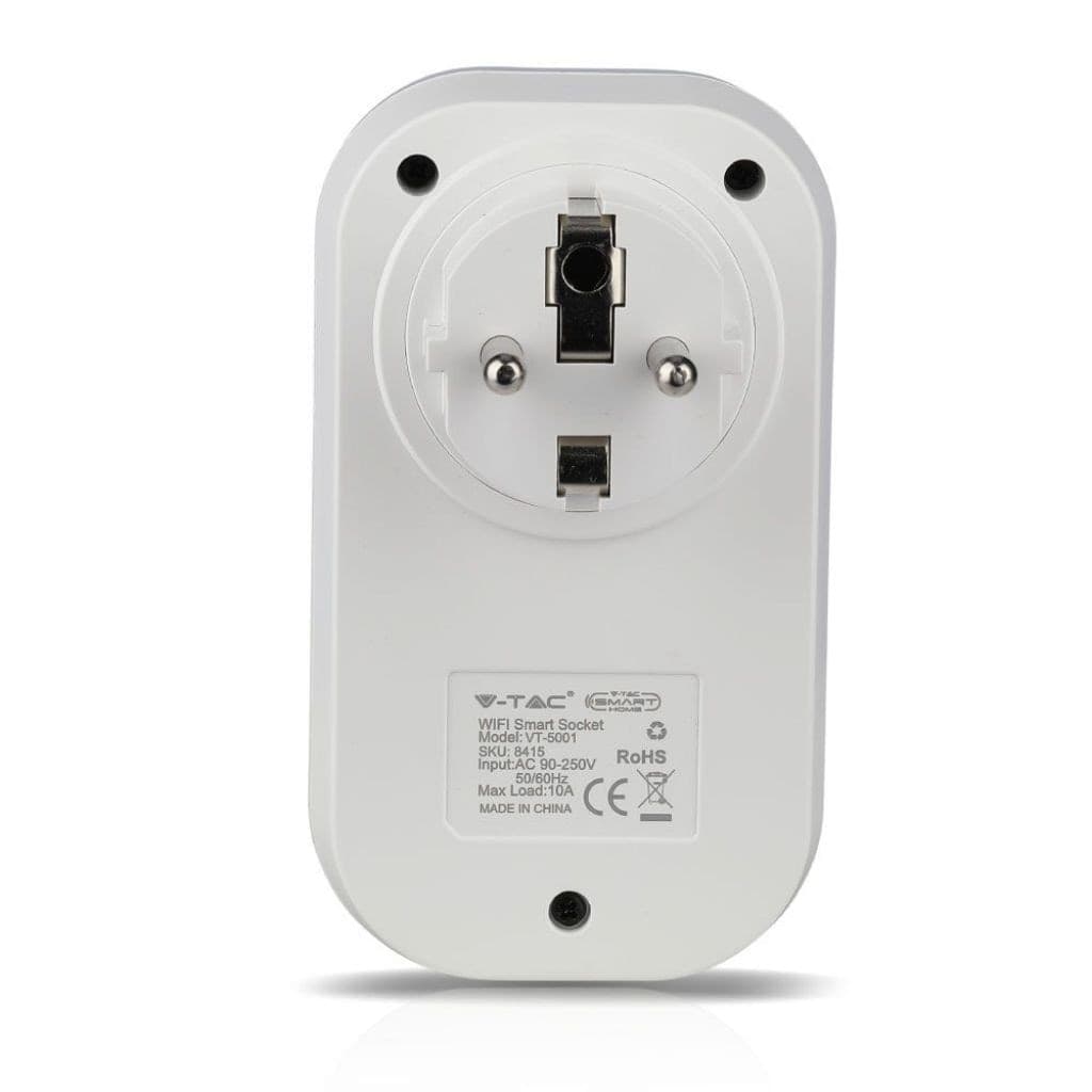 V-Tac Smart VT-5001 Presa 10A Shuko Wi-Fi con Spina Shuko Compatibile Alexa Google Home - SKU 8415 - 6
