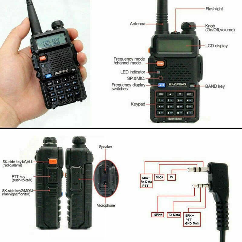 BAOFENG UV-5R   RICETRASMITTENTE 5W VHF/UHF DUAL BAND RADIO 136-174 400-520 MHz - 4