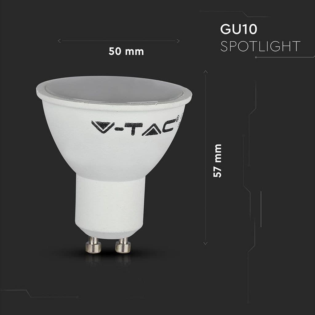 V-Tac Smart VT-5164 Lampadina LED Wi-Fi GU10 4,5W Faretto Spotlight 110° RGB+W 4in1 Dimmerabile - SKU 2757 - 3