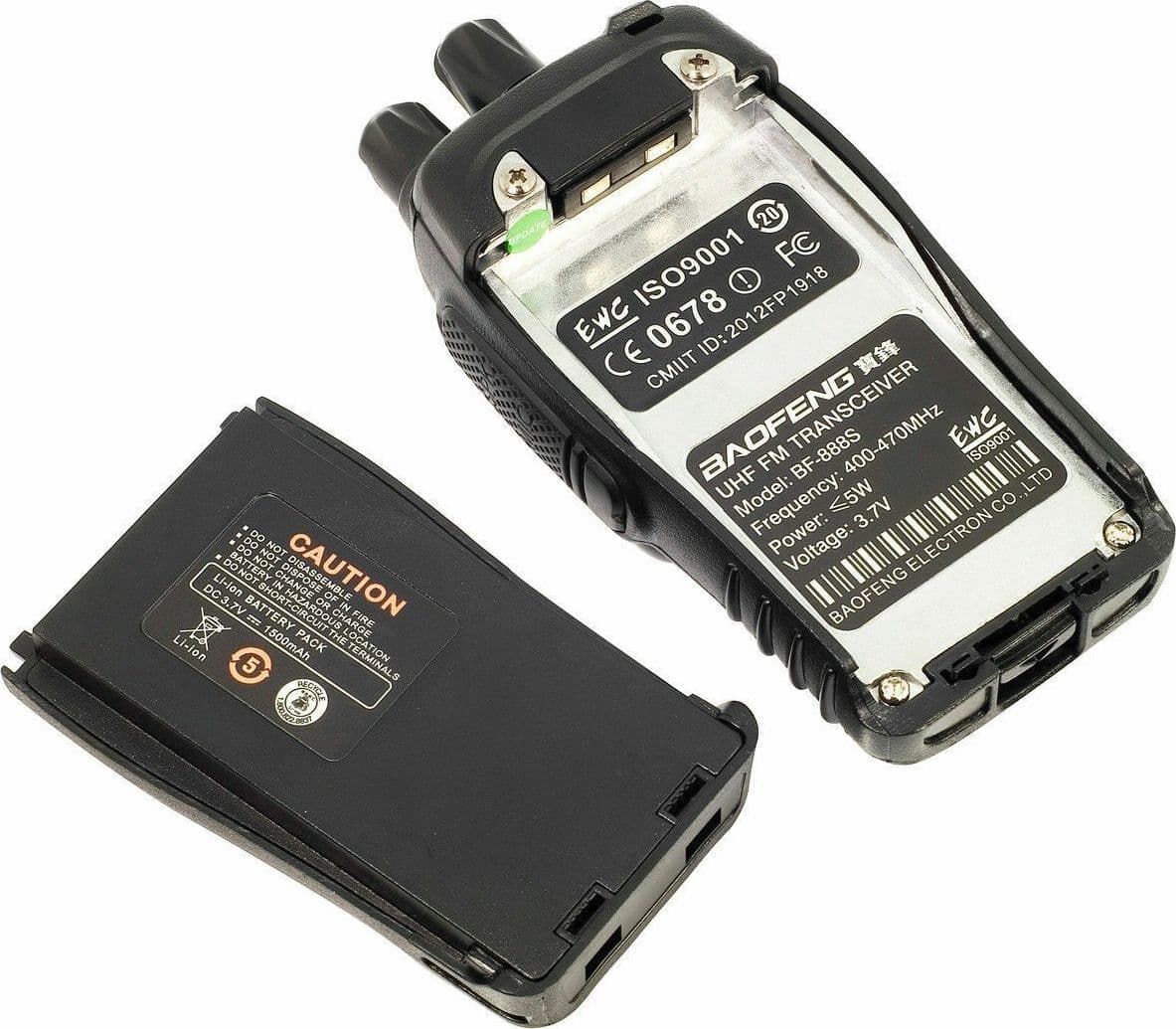 2 Ricetrasmittenti Baofeng 888S Radio Uhf 400-470 Mhz Walkie Talkie 16 Canali 5W - 7