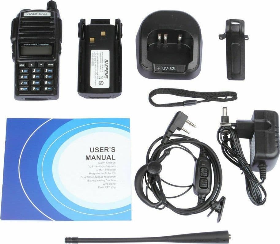 Baofeng UV-82 MICROFONO PTT Dual Band UHF VHF Radio DTMF PMR RICETRASMITTENTE - 8