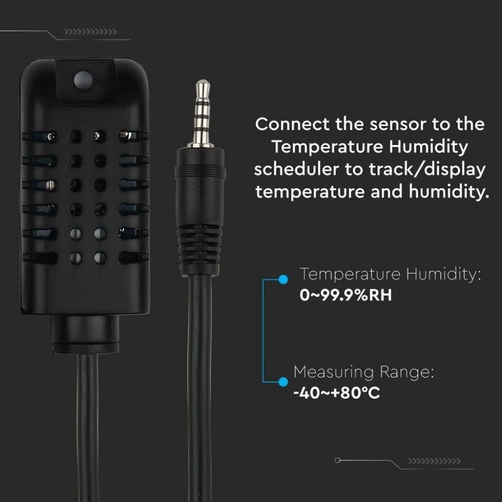 V-TAC SMART HOME VT-5146 Sensore di Umidità e Temperatura Compatibile ad Amazon Alexa Google Home e Nest - SKU 8468 - 6
