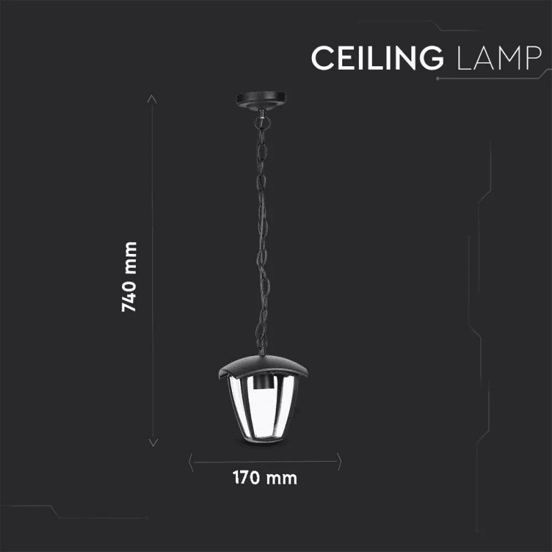 V-TAC VT-735 PORTALAMPADA DA GIARDINO CON ATTACCO A SOFFITTO PER LAMPADINE E27 - SKU 7058 - 7