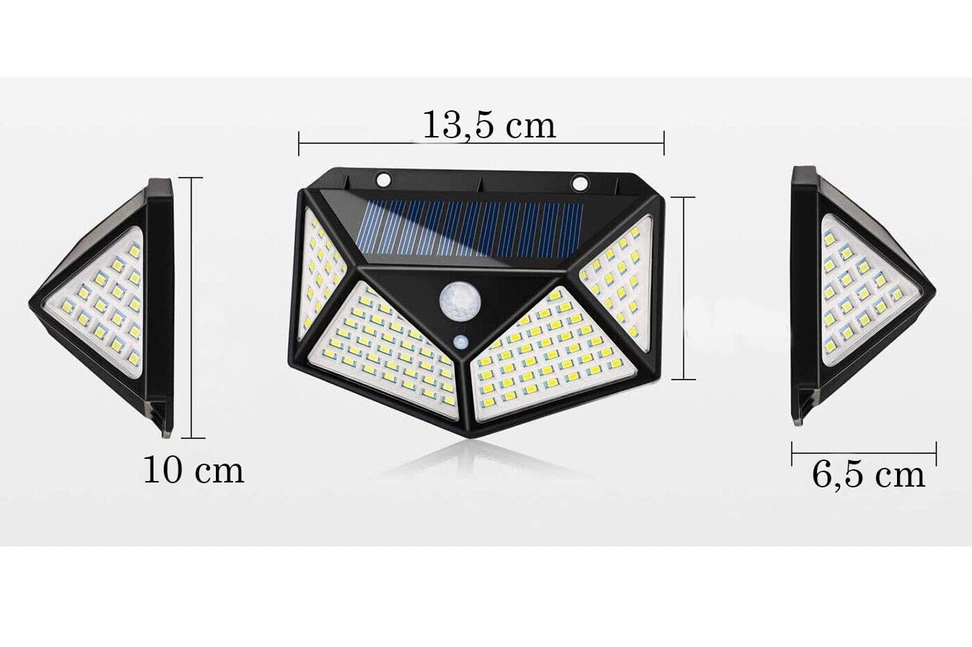 Lampada 100 LED Faretto Esterno Energia Solare 1W Sensore Movimento 600lm ip65 - 4