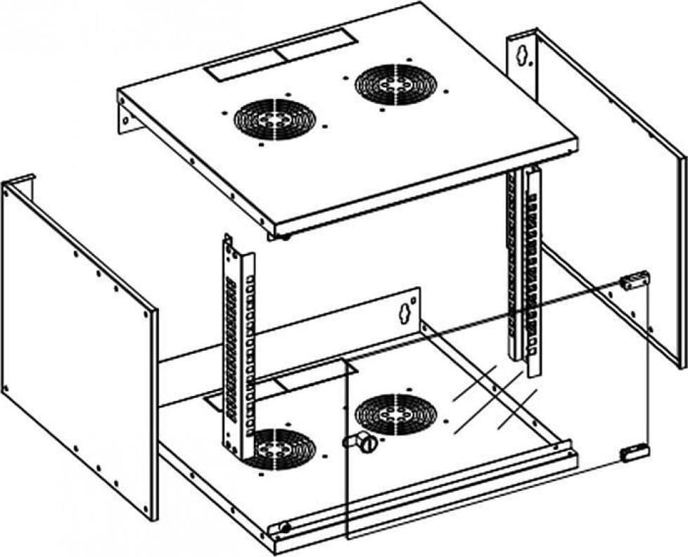 Techly Armadio Rack 19" a Muro 6U prof. 320 Grigio Assemblato - 3
