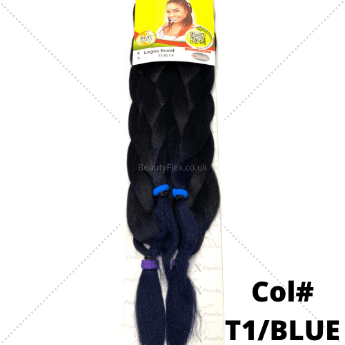 X-PRESSION NIGERIA EXTENSION PER CAPELLI - ALLUNGAMENTO ARTIFICIALE PER TRECCINE COLOUR T1/BLUE - 2