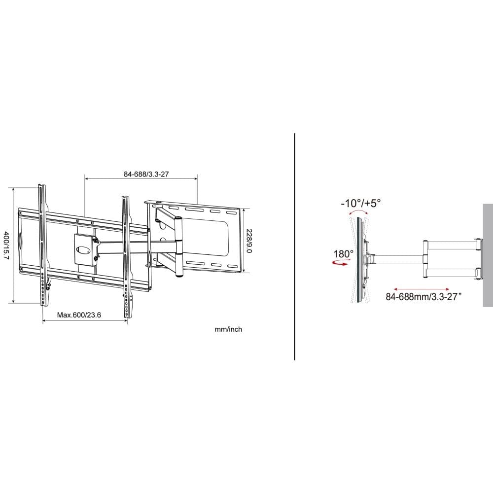 Techly Supporto a Muro Slim per TV LED LCD 32-70" Nero - 4