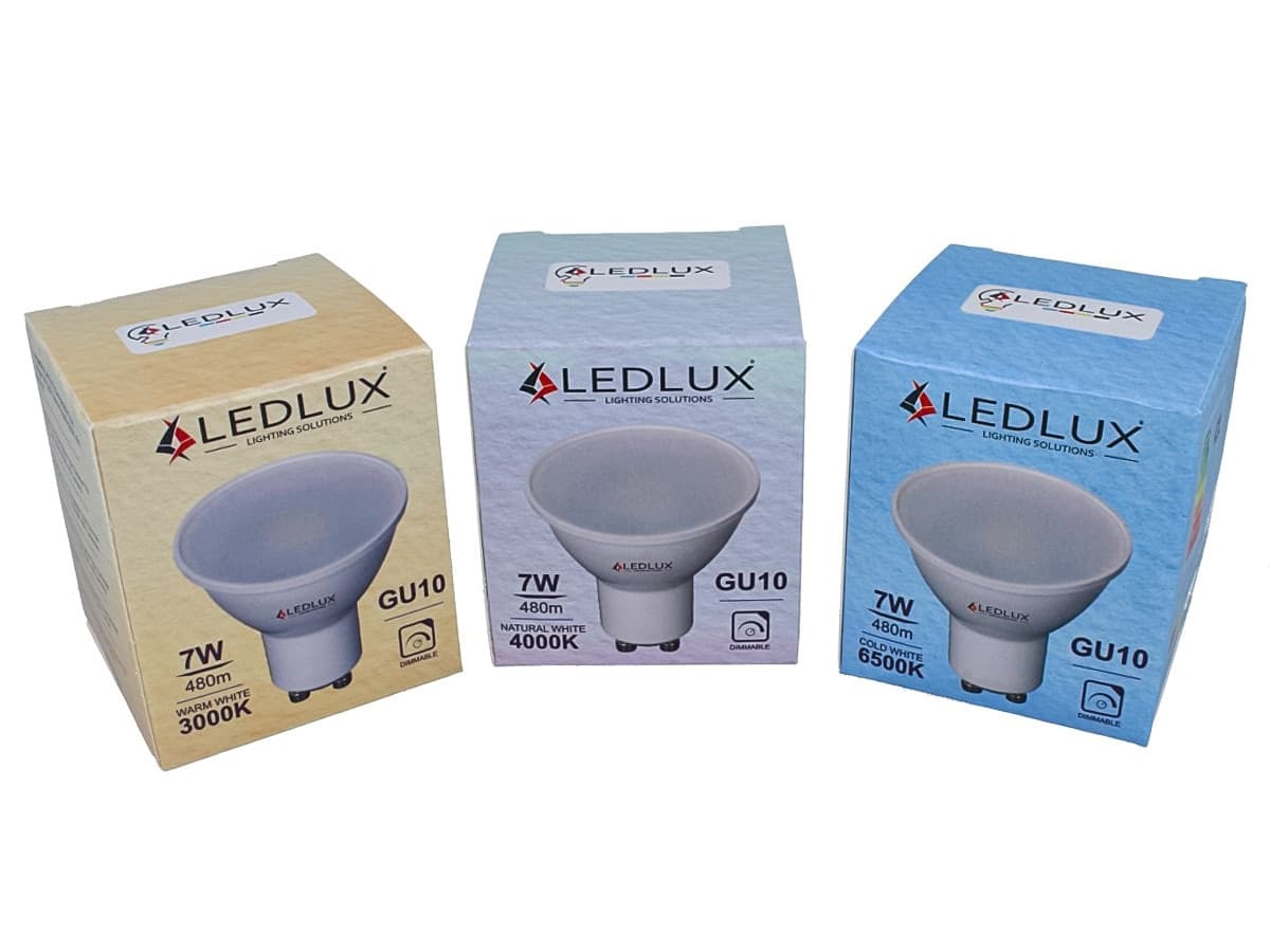 3 PZ Lampadina Led GU10 Dimmerabile Triac Dimmer 7W 220V Bianco Neutro 4000K 480 Lumens - 3