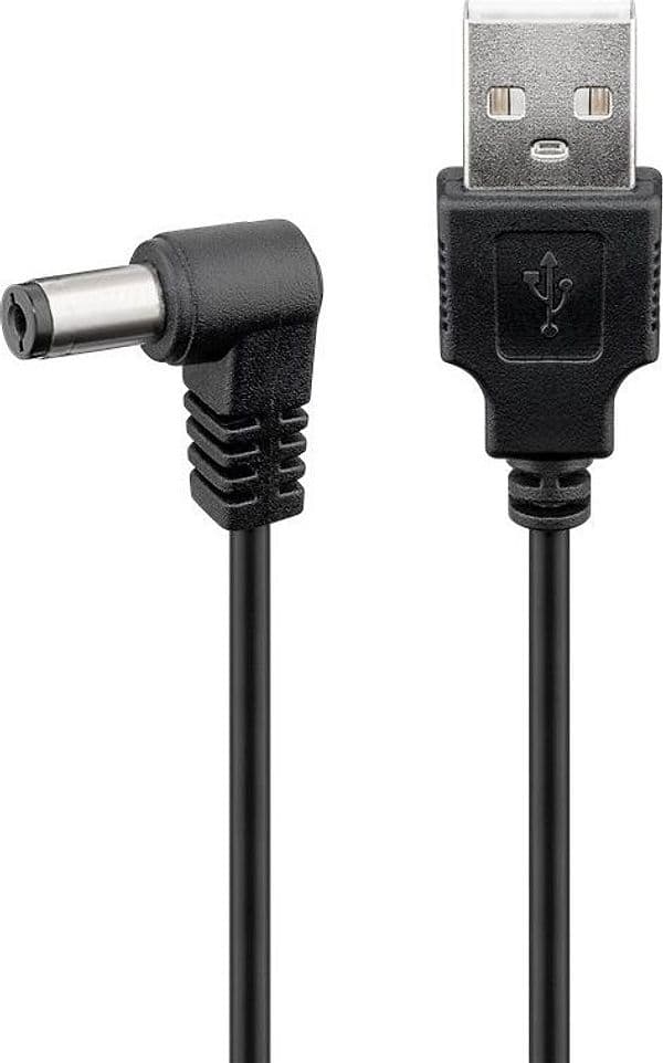 Goodbay Cavo USB A Maschio a DC 5,5 x 2,1 mm Maschio Angolato 1m nero - 2