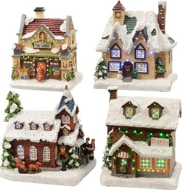 Paesaggio natalizio Kaemingk 481084 Casette Innevate Assortito