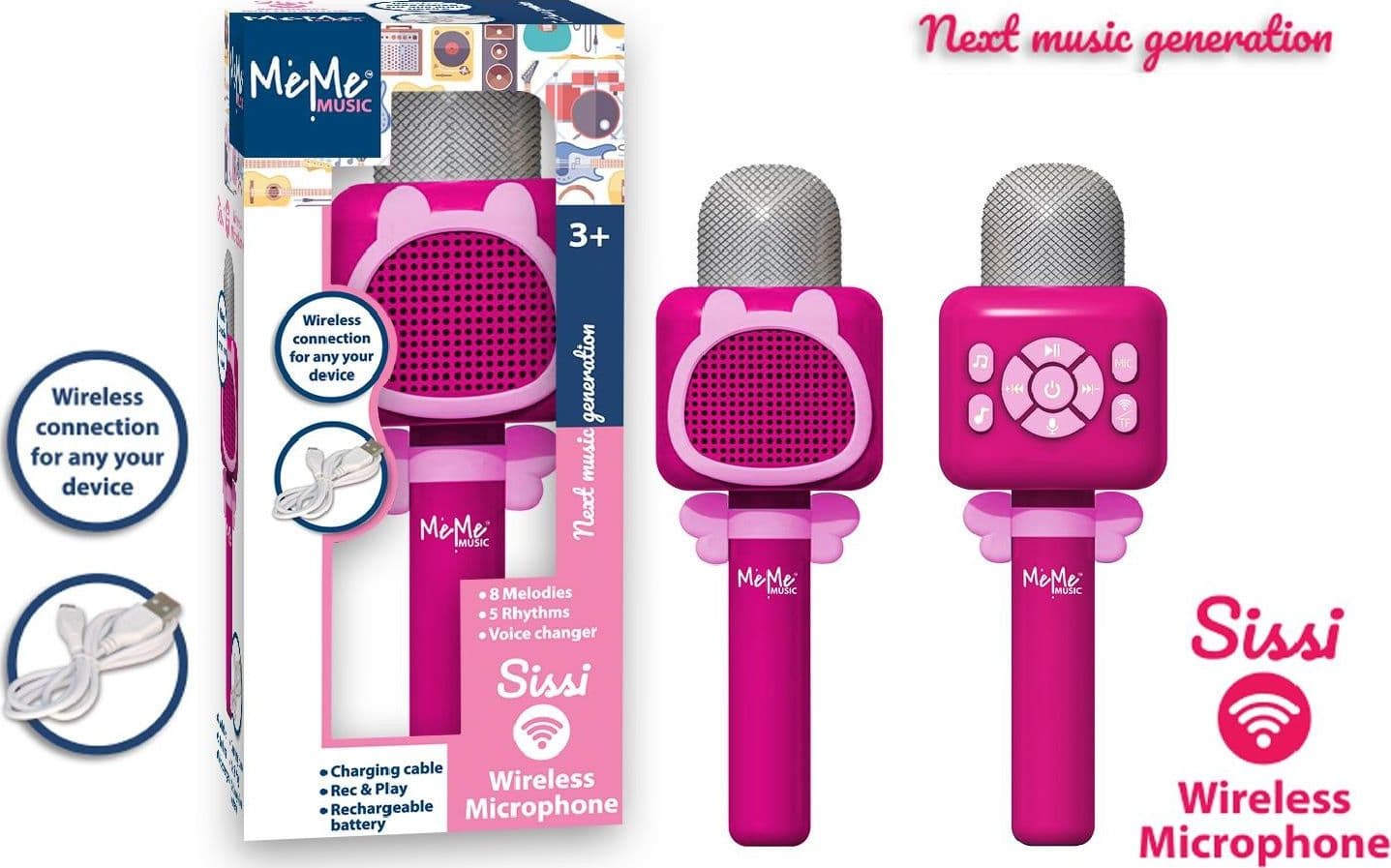 Sissi Microfono Karaoke Wireless pink