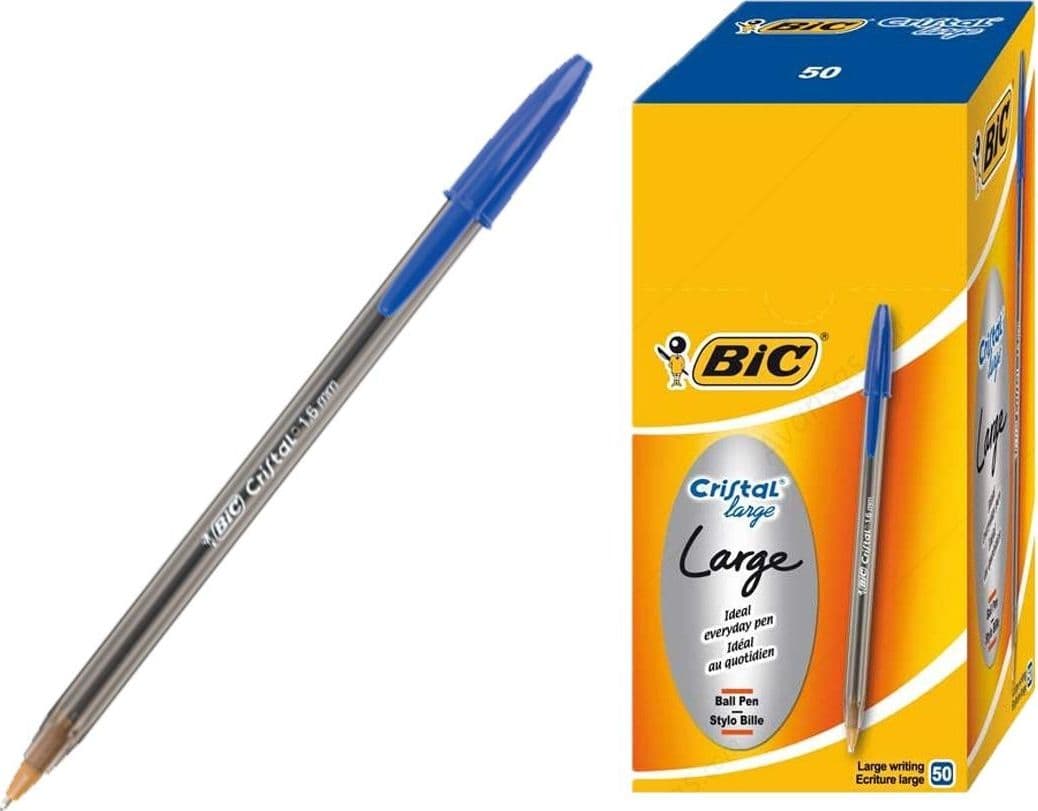 Penna bic cristal large blu cf.50