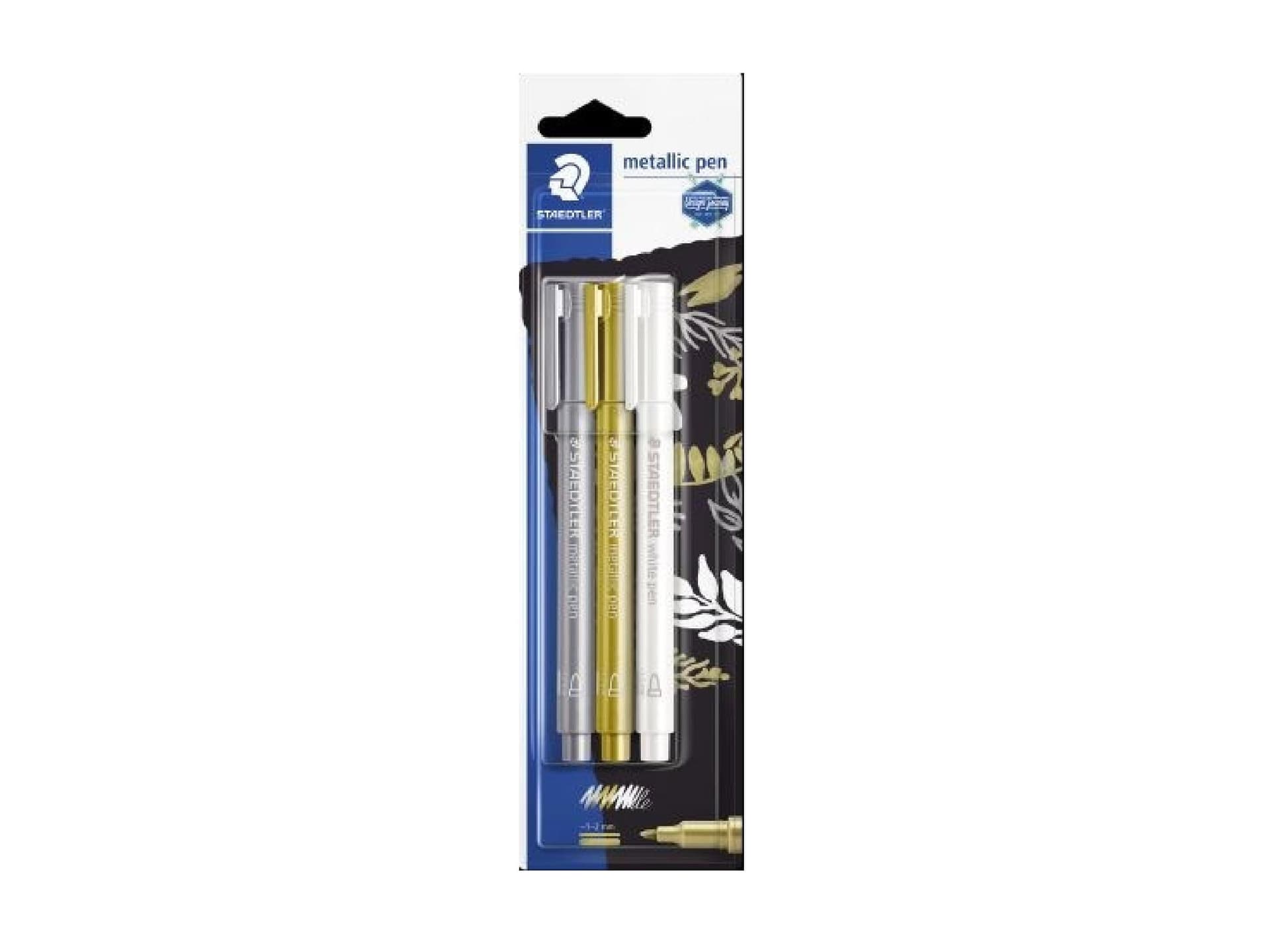 Marcatore staedtler oro argento e bianco set.3 pezzi - 2