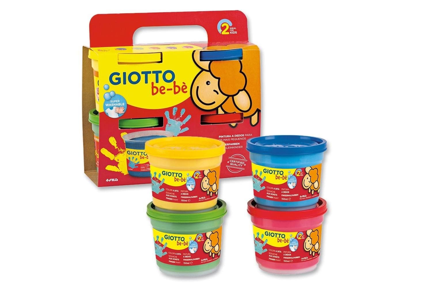 Giotto be-be' colori a dita 4x150 gr Fila