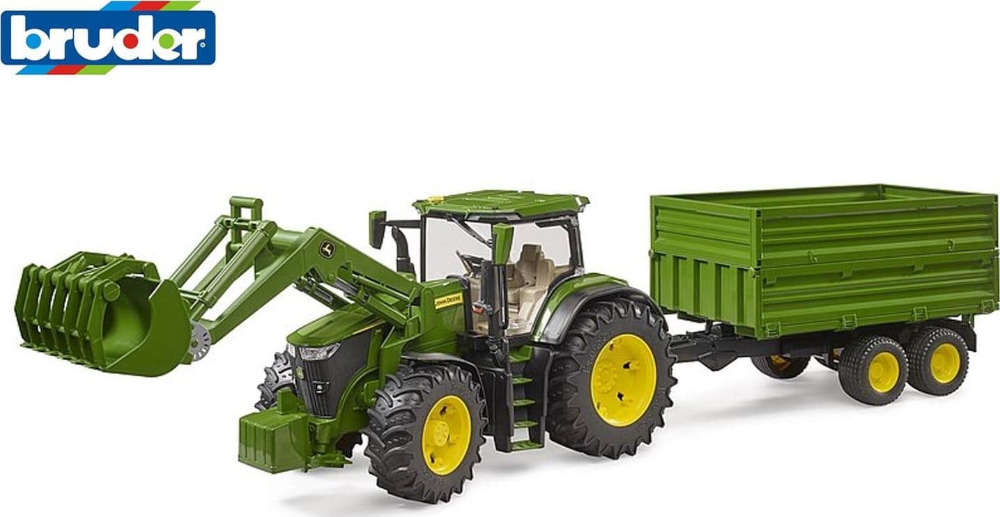 Trattore John Deere 7R caricatore frontale e rimorchio - 3