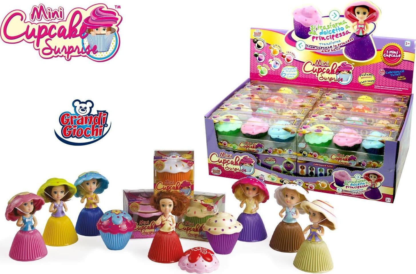 Cupcake Mini Bambola Set 3 pezzi