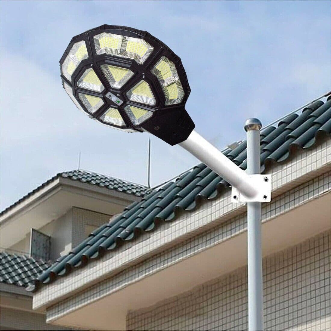 Lampione SOLARE 500W Faro LED Sensore crepuscolare Luce Fredda IP66 Telecomando - 3