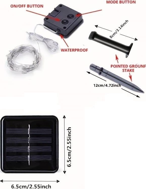 Luci A Stringa A LED Solare Impermeabile Per Esterni Lampada Solare Per Decorazioni Da Giardino - 6