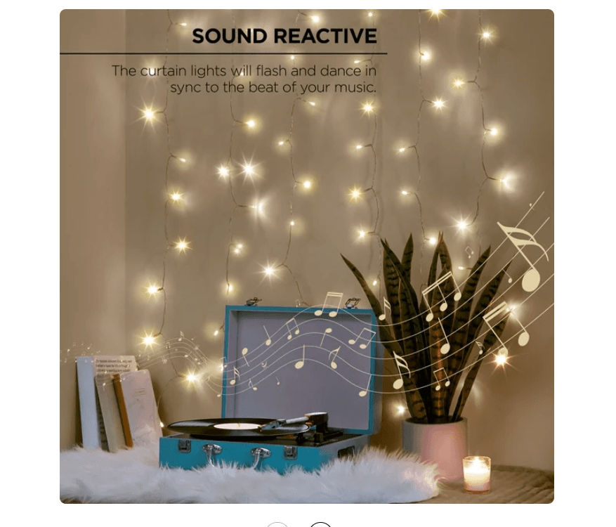 Luci di natale tende a cascata 200led con sincronizzazione musicale a batteria con telecomando luce caldo o rgb - 13