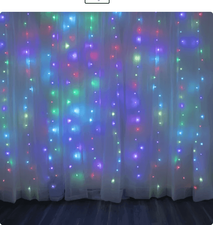 Luci di natale tende a cascata 200led con sincronizzazione musicale a batteria con telecomando luce caldo o rgb - 12
