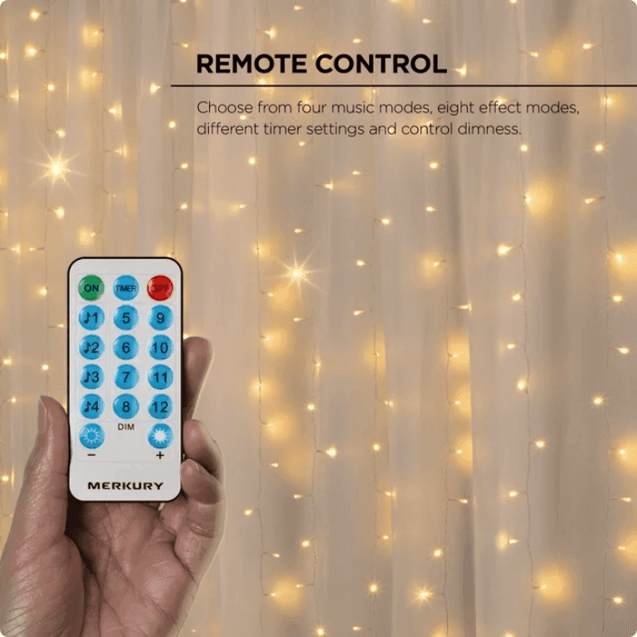 Luci di natale tende a cascata 200led con sincronizzazione musicale a batteria con telecomando luce caldo o rgb - 4