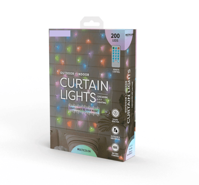 Luci di natale tende a cascata 200led con sincronizzazione musicale a batteria con telecomando luce caldo o rgb - 8