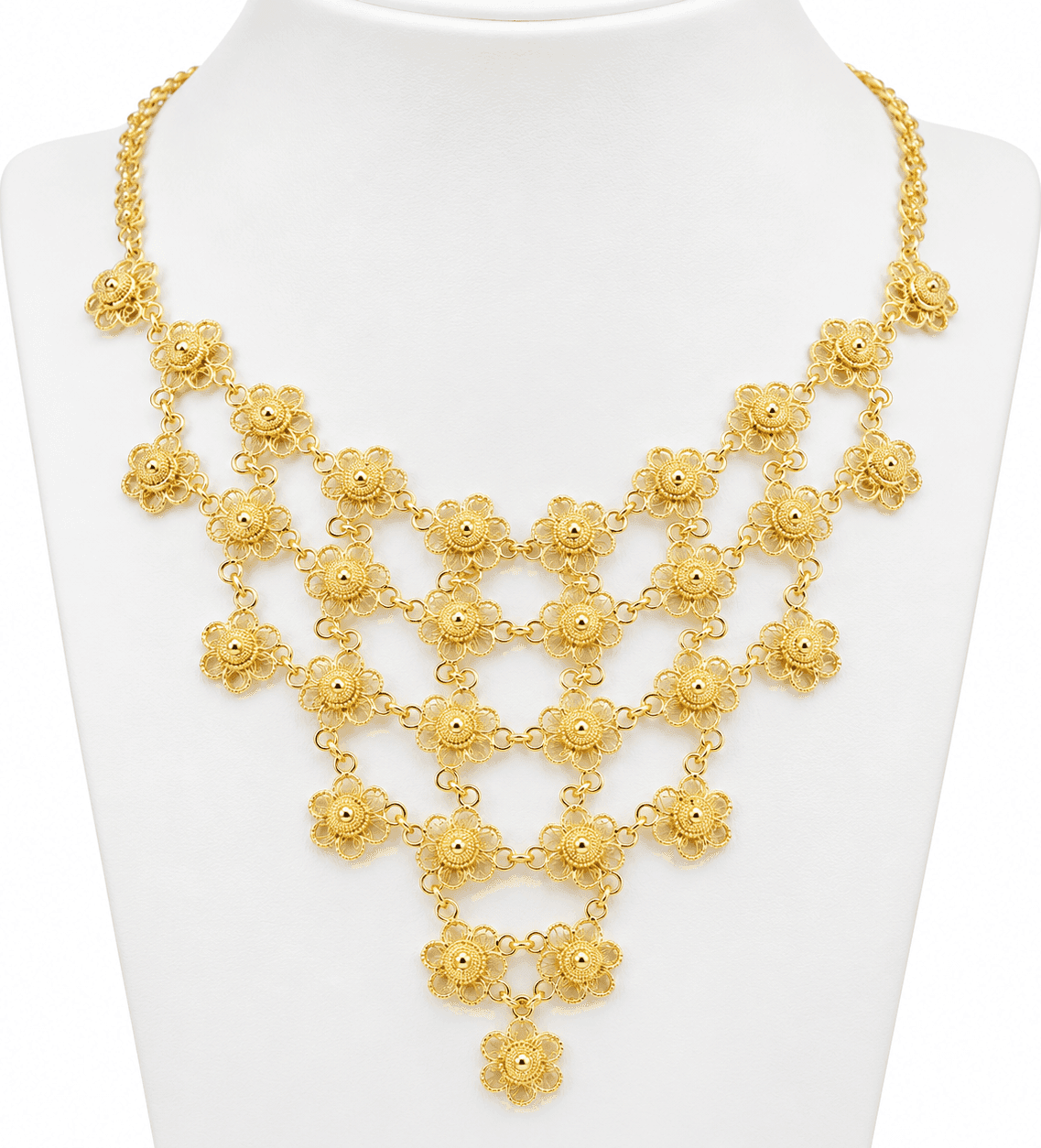 Collana Donna Filigrana Sarda Argento Dorato Nido d'Ape