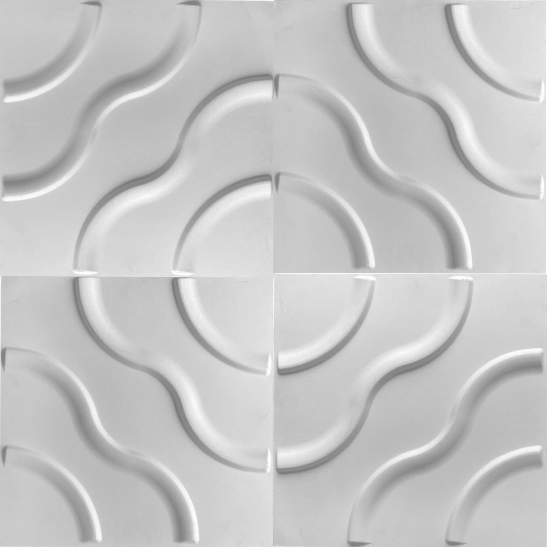 €1,99 Pannello in fibra naturale a parete 3D, rivestimento di lusso 3D 50X50cm BIANCO verniciabile FIORI Eternal Parquet